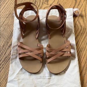 EUC Valia Gabriel Tan Leather Sandals EU Size 38